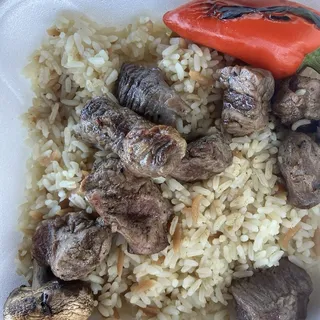 Lamb Kabob with Rice Platter