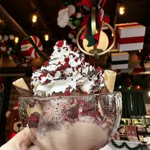 The red velvet chocolate sundae