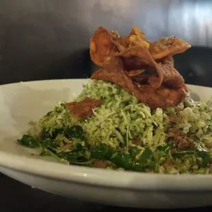 Shaved brussel sprout salad