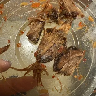 Inedible beef so hard and dry