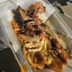 Skin. This was unpleasant. The beef was so tough overall and not tender.