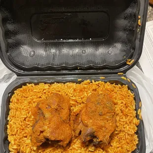 Jollof rice and fried chicken