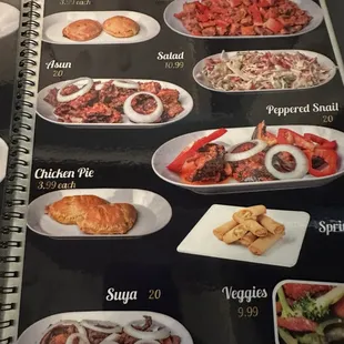 menu, sushi and sashimi