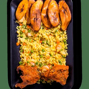 fried chicken and rice