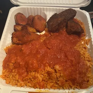 a tray of food