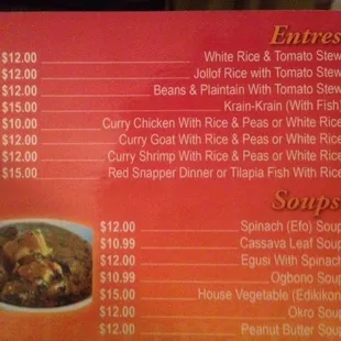 Soups / Entrees