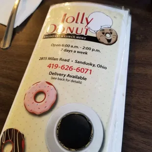 donuts, menu