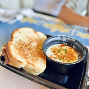 Boo-gogi Toasted Sandwich with Corn Cheese Soup 10/10!!