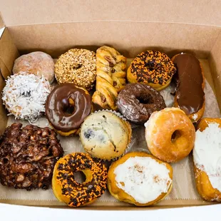 a box of assorted donuts