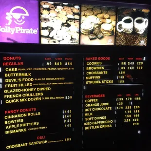 Drive-thru menu board 10/2017. Although sitting at the counter eating a donut and sipping coffee is nostalgic.