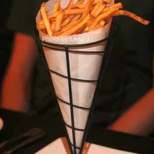 Truffled French Fries ($8) - crisp shoestring fries, truffled sea salt, rosemary aioli