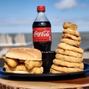 Perch Platter: Perch sandwich, Coleslaw &amp; Onion Rings!