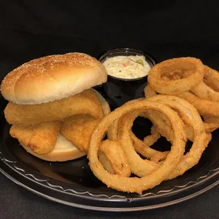 Perch Platter with Onion Rings
