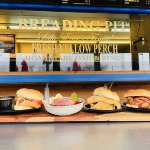 Something for Everyone!  Chicken, Ahi tuna, Perch, BBQ Pulled Pork