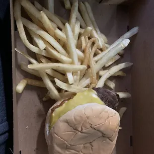 Double cheeseburger and fries