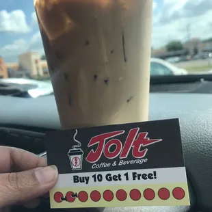 The jolt, and my stamp card.