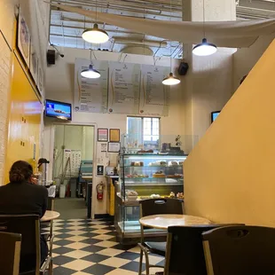 Inside the little cafe