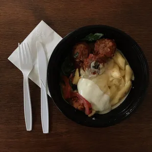 Meatballs + Mac and cheese