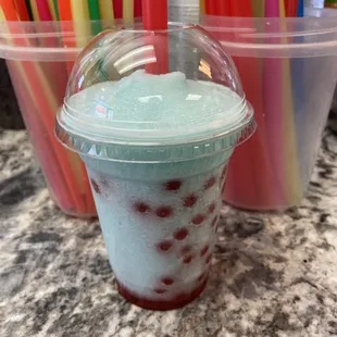 Cherry Boba and Blue/Raspberry blended Reviver.