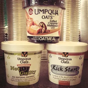 Enjoy a hot nutritious oatmeal with your drink!