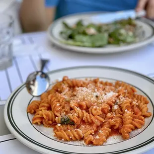 Spicy Fusilli, Vodka, Basil, Parmesan