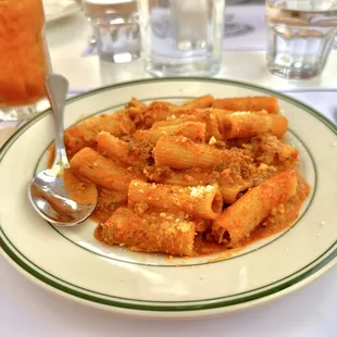 Rigatoni with six hour bolognese sauce. Delicious!!
