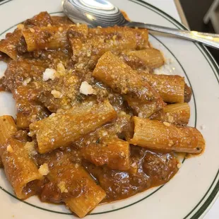 Rigatoni with six hour beef bolognese
