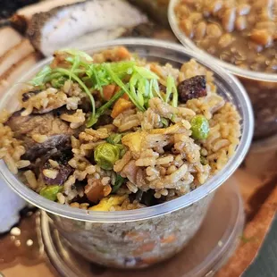 Burnt Ends fried rice with yum yum sauce