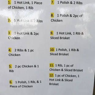the menu