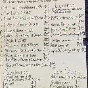 the menu