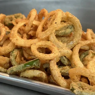 a pile of onion rings
