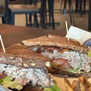 a sandwich and french fries