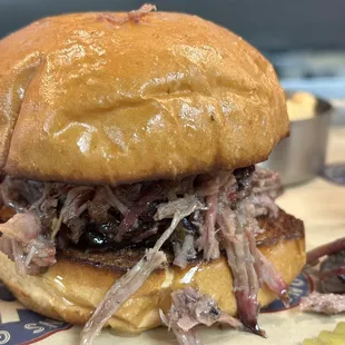 a pulled pork sandwich