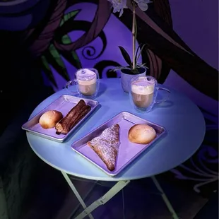 Guava Cheese Turnover,Quesito, Pan De Bono and Cappuccino