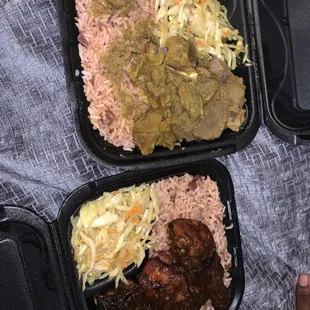 Slow Cooked Curry Goat Meal Reggae Jerk Chicken Meal