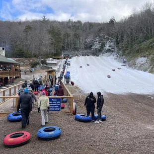 From the base of the slope, a lot of fun!  A bit of a line, but plenty of run time