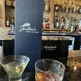 Old Fashioned and Dirty Goose Martini