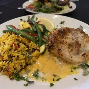 Stuffed Walleye with side of rice