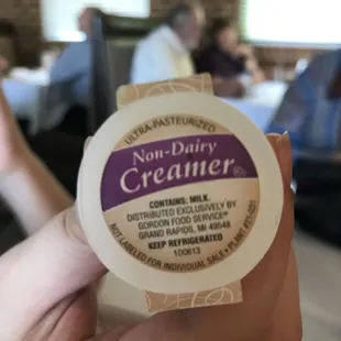 non dairy creamer that somehow contains milk