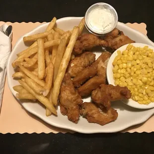 Wing meal - substitute coleslaw with corn - $11.70