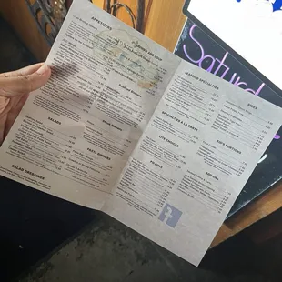 updated menu and prices