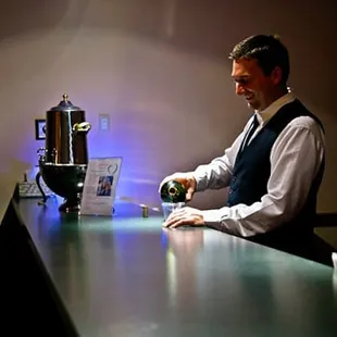 Main bar with bartender at Jones Crossing