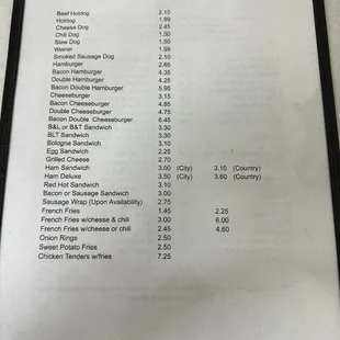 menu