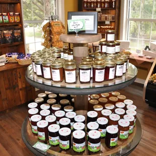 jars of jams on display