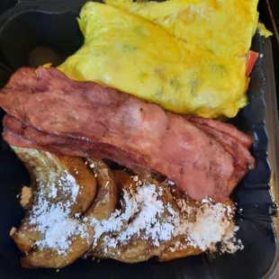 French Toast Platter with Omelet