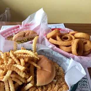 This half of the tenderloin. We split. That's also one order of fries.
