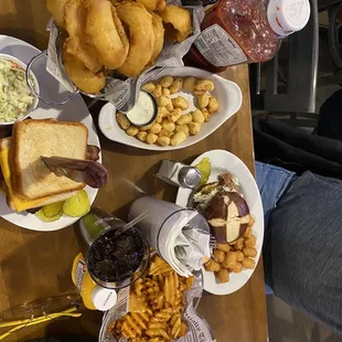 a table full of food