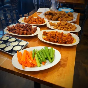 chicken wings and fried chicken