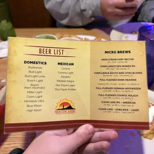 menu