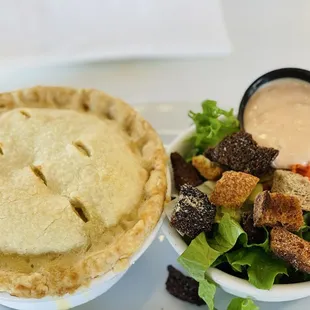 Chicken Pot pie with a side salad